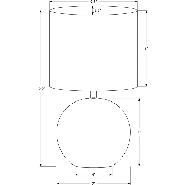 16"H Table Lamp Concrete base