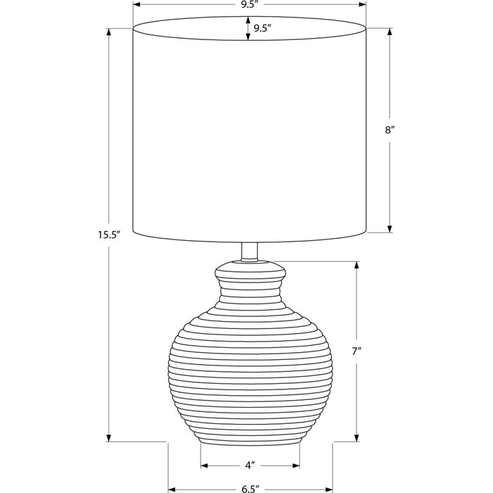 16"H Table Lamp Resin base