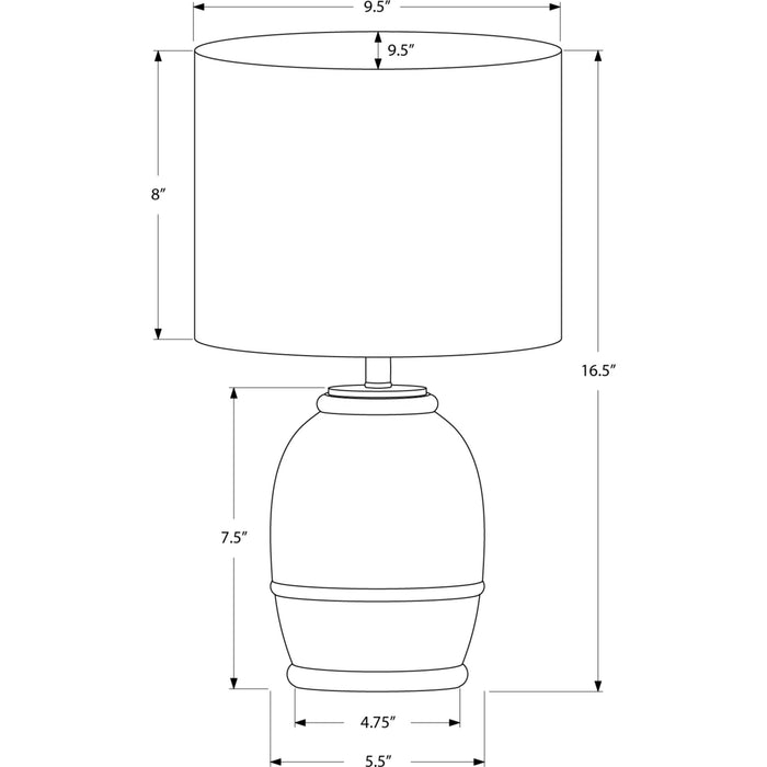 16"H Table Lamp Resin base