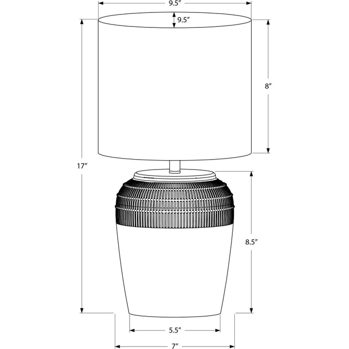 17"H Table Lamp Ceramic base