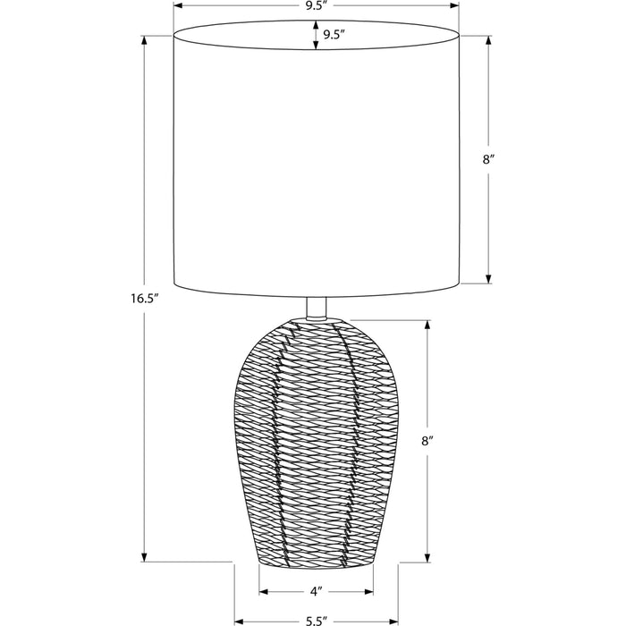 17"H Table Lamp Rattan base