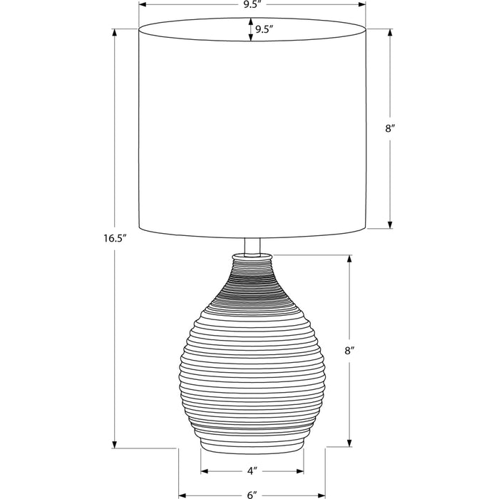 17"H Table Lamp Resin base