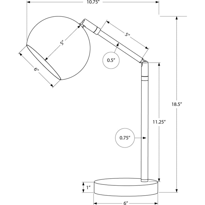 19"H Table Lamp Metal base