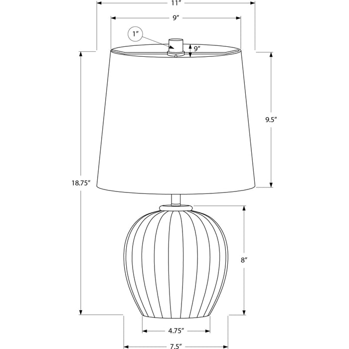 19"H Table Lamp Resin base