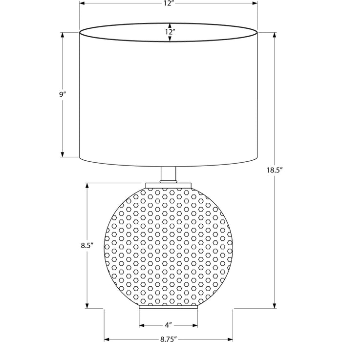 19"H Table Lamp Resin base
