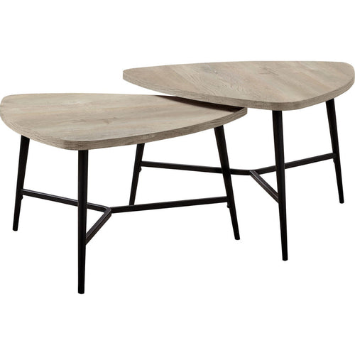 2 Pack Tables - Taupe Reclaimed Wood/Black Metal