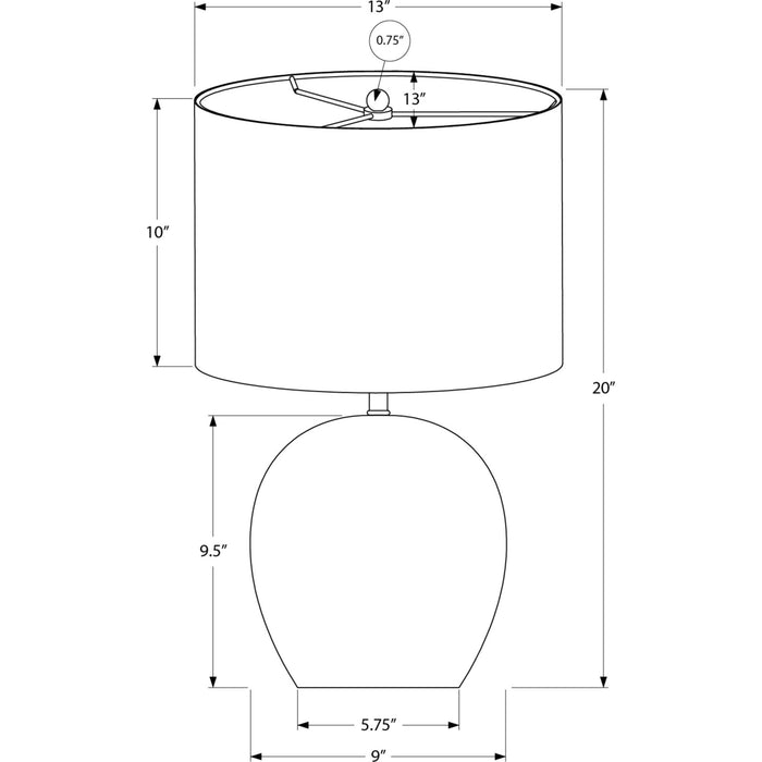 20"H Table Lamp Concrete base