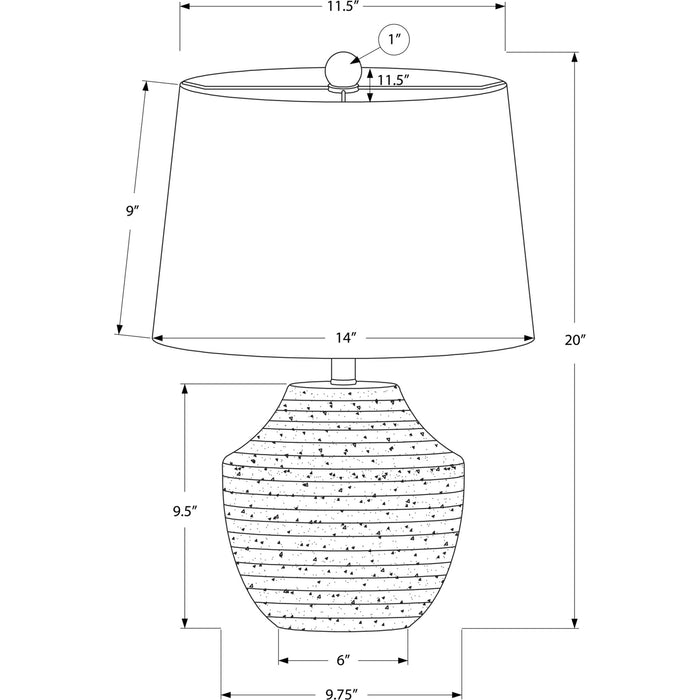 20"H Table Lamp Concrete base