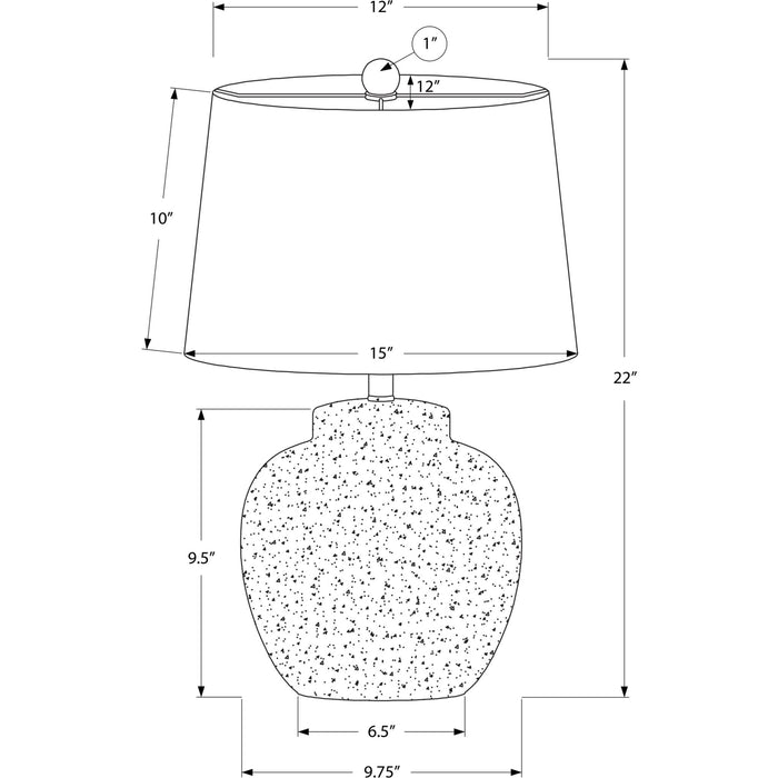 22"H Table Lamp Concrete base