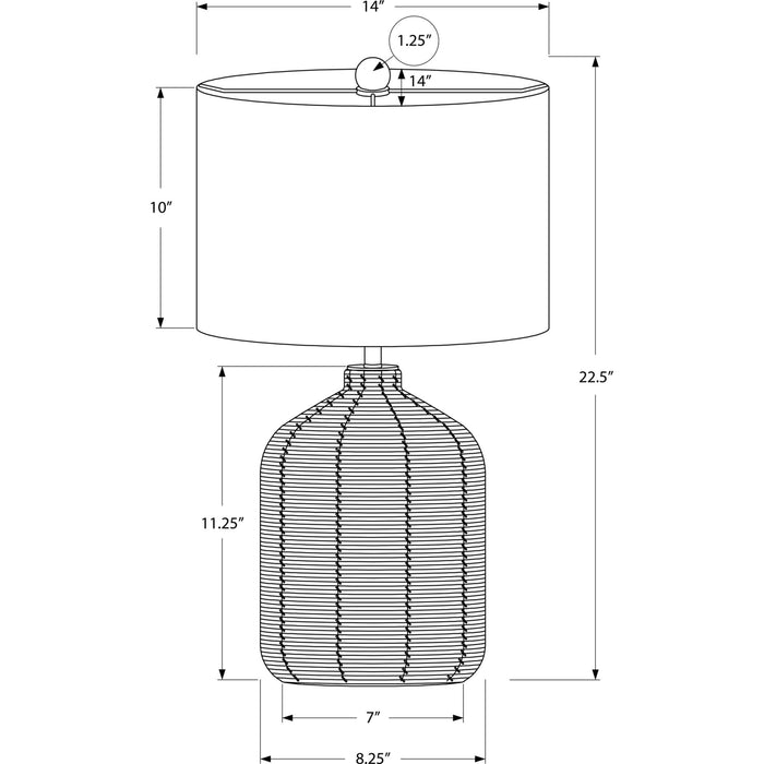 23"H Table Lamp Rattan base