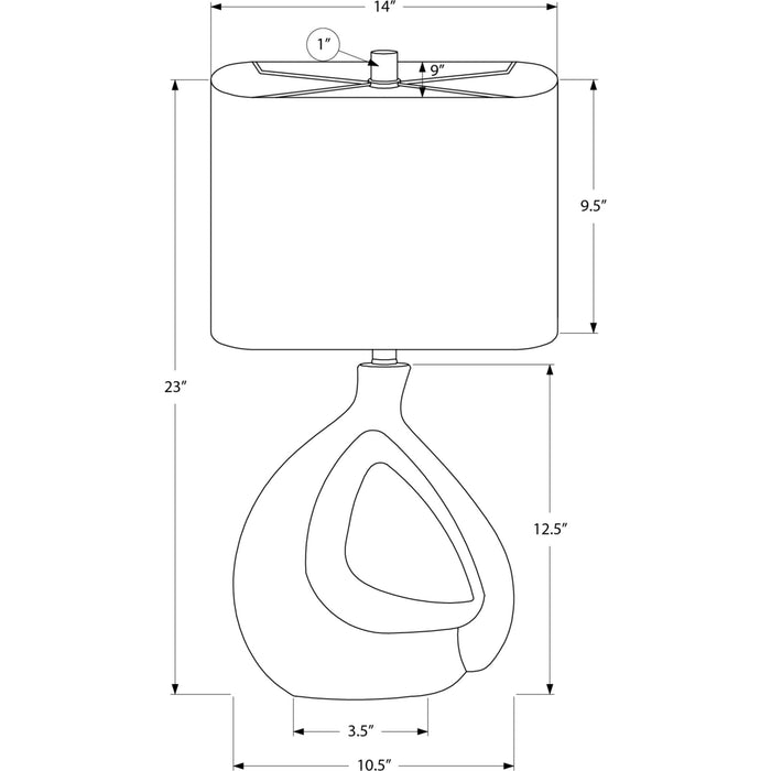 23"H Table Lamp Resin base