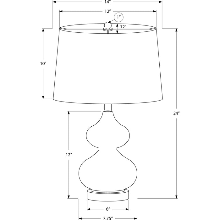 24"H Table Lamp Glass base
