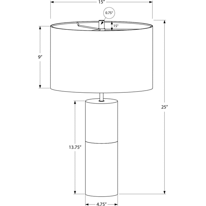 25"H Table Lamp Concrete base
