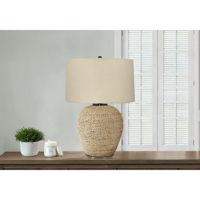 25"H Table Lamp Rattan base