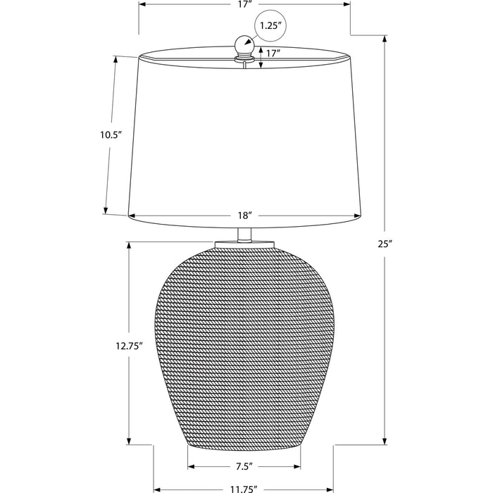 25"H Table Lamp Rattan base