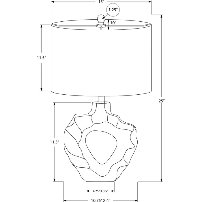 25"H Table Lamp Resin base