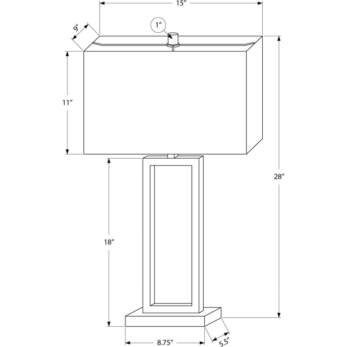 28"H Table Lamp Metal base USB