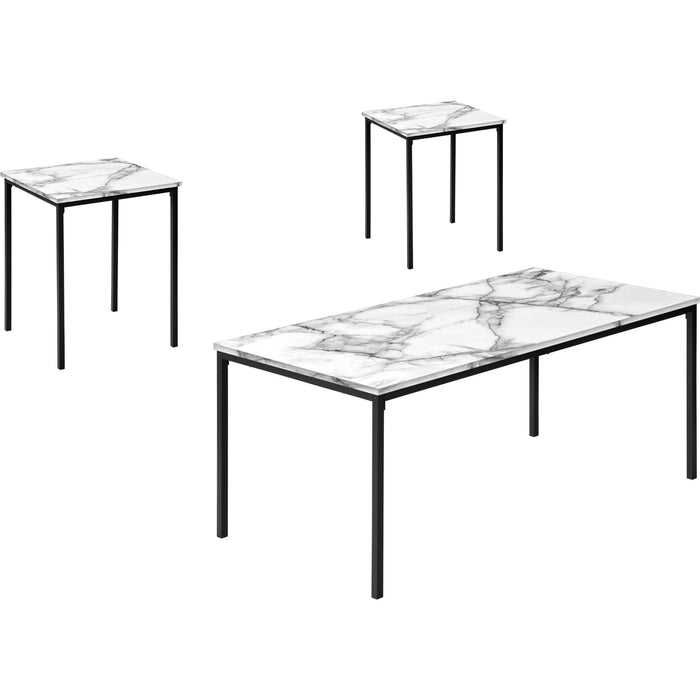 White Marble/Black Metal