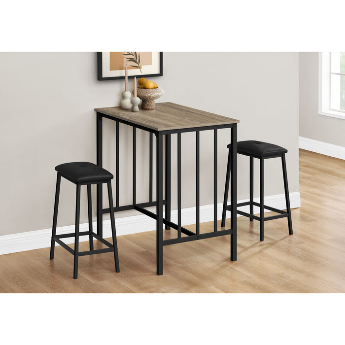 3 Piece Counter Dining Set - 1 Table, 2 Stools