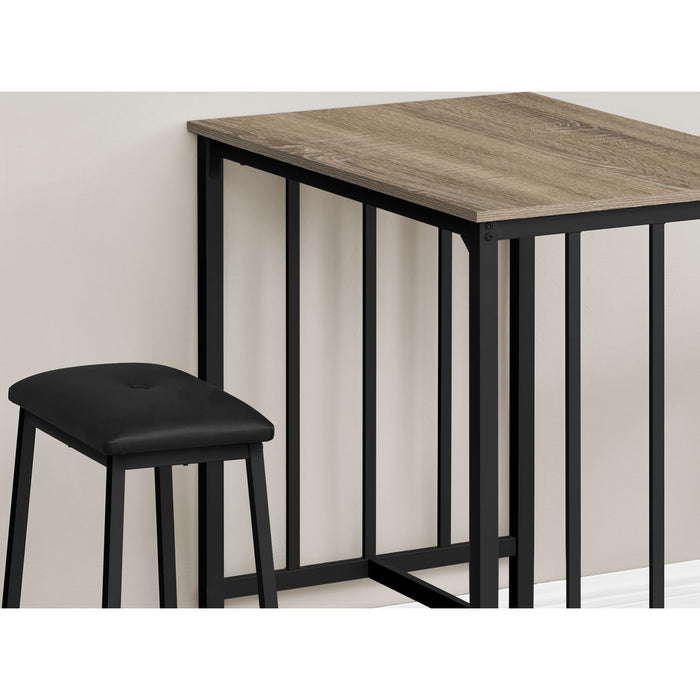 3 Piece Counter Dining Set - 1 Table, 2 Stools