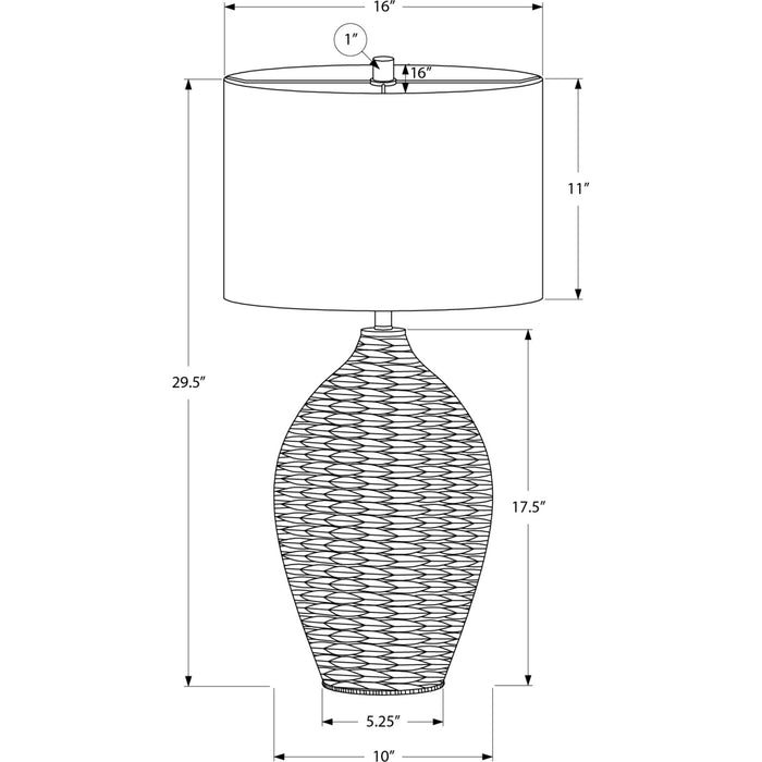 30"H Table Lamp Rattan base