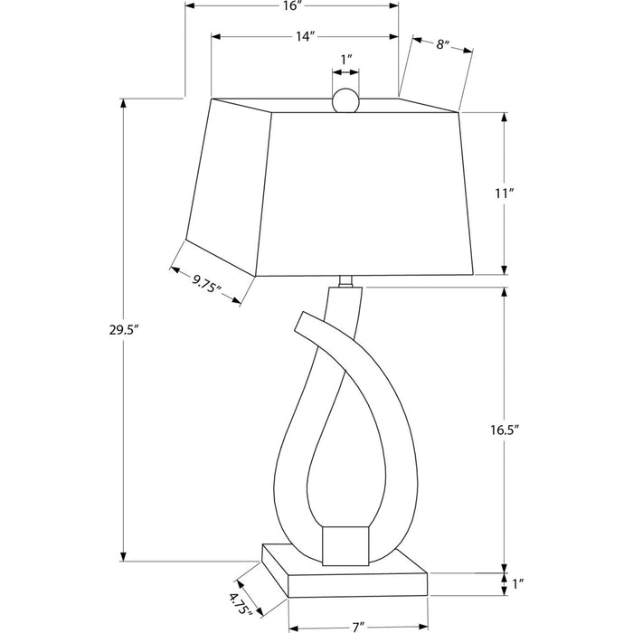 30"H Table Lamp Resin base