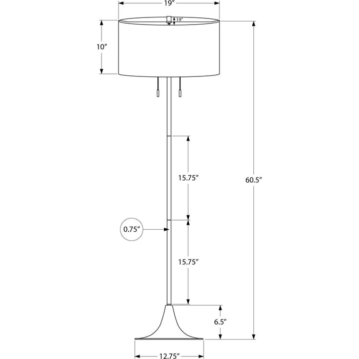 61"H Floor Lamp Metal base