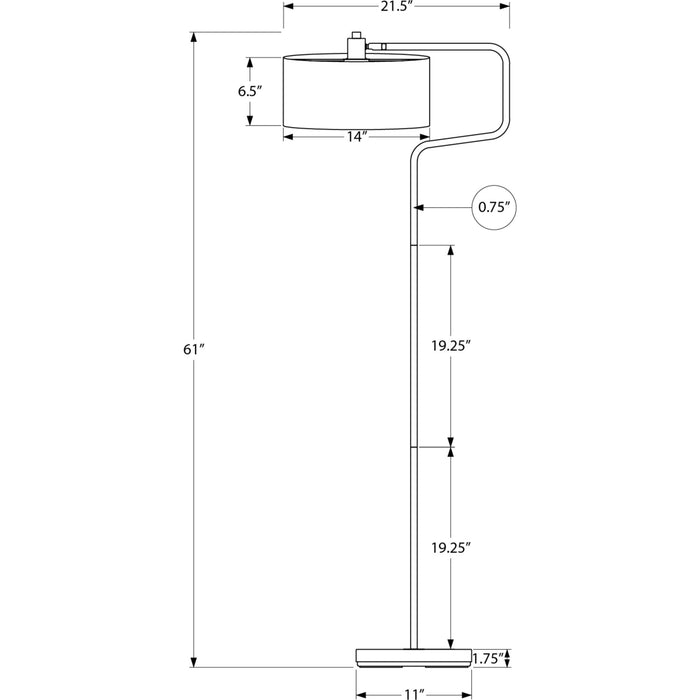 61"H Floor Lamp Metal base