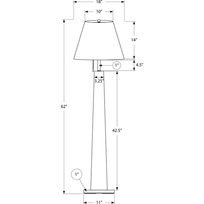 62"H Floor Lamp Metal base