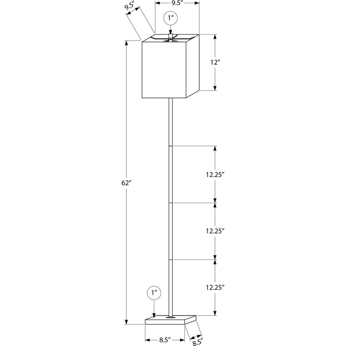 62"H Floor Lamp Metal base