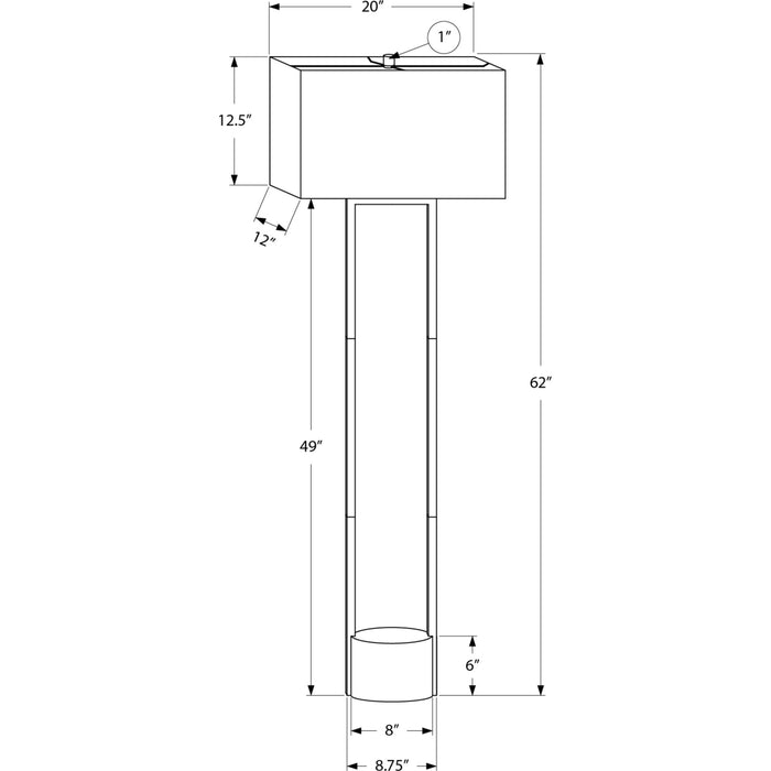 62"H Floor Lamp Metal base