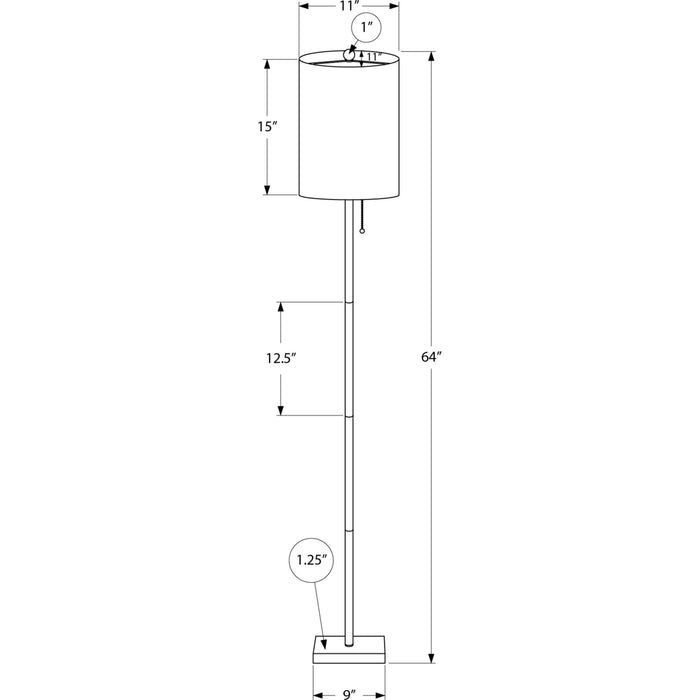 62"H Floor Lamp Metal base