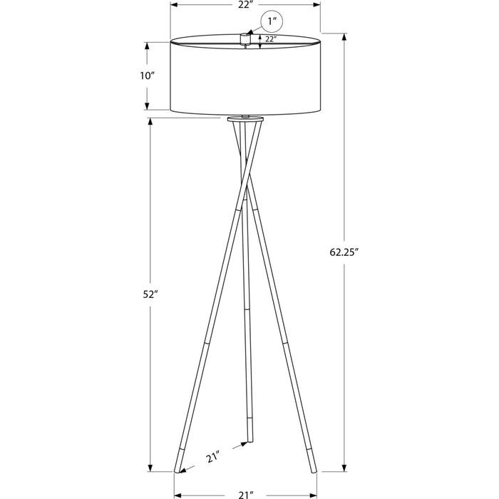 62"H Tripod Floor Lamp Metal base