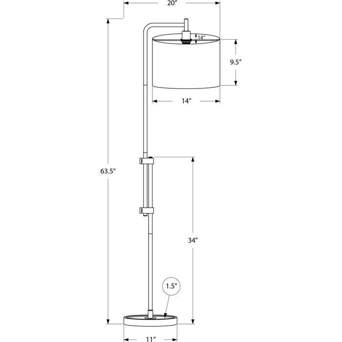 63"H Floor Lamp Metal base