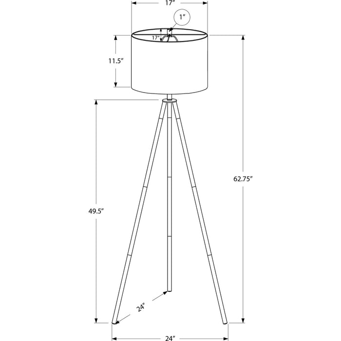 63"H Tripod Floor Lamp Metal base