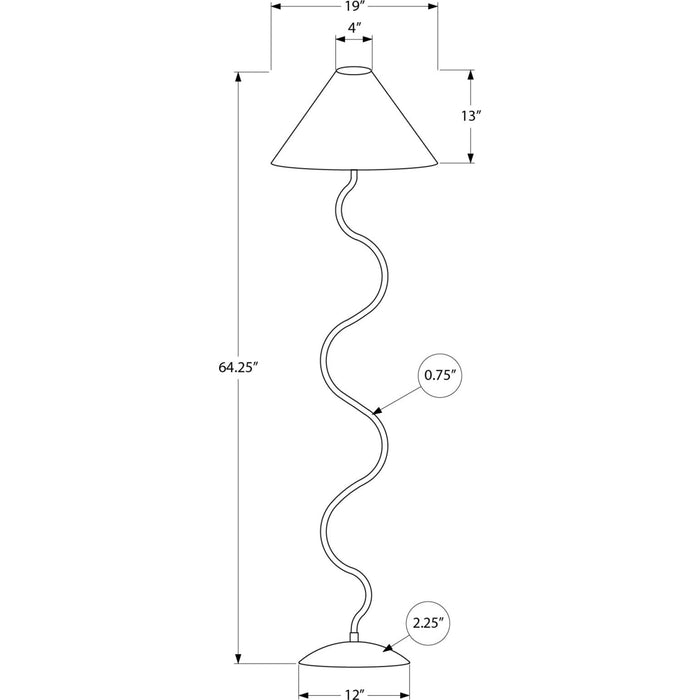 64"H Floor Lamp Metal base
