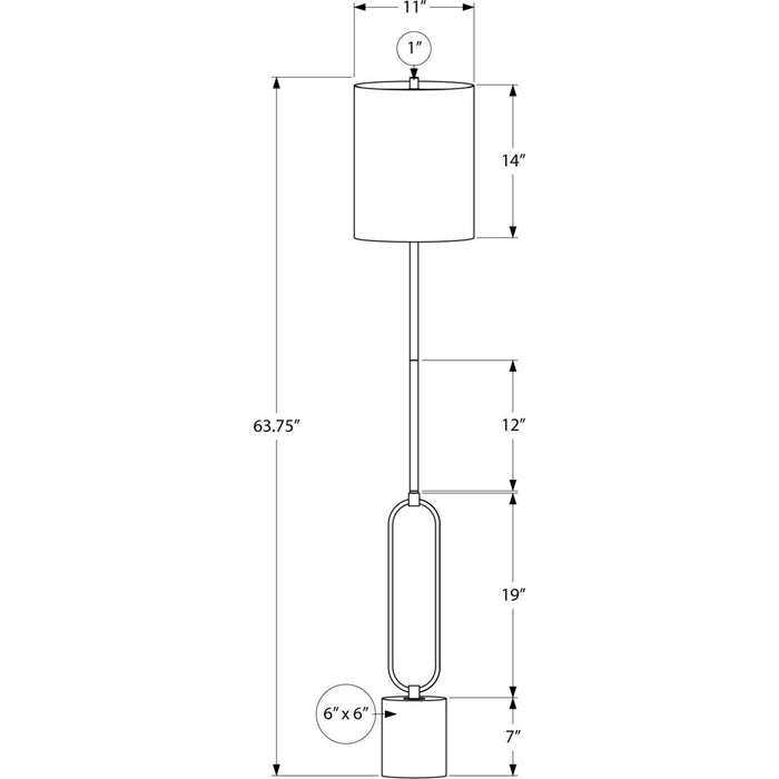64"H Floor Lamp Resin base