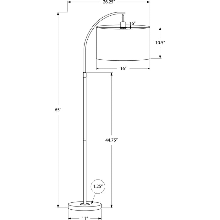 65"H Arc Floor Lamp Metal base
