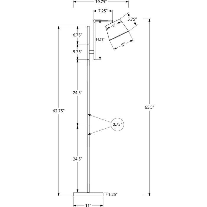 65"H Floor Lamp Metal base