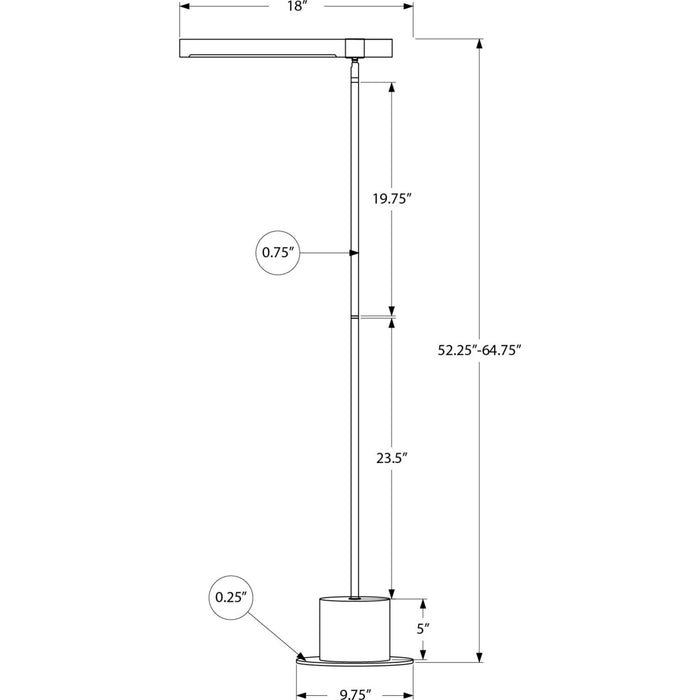 65"H Floor Lamp Metal base