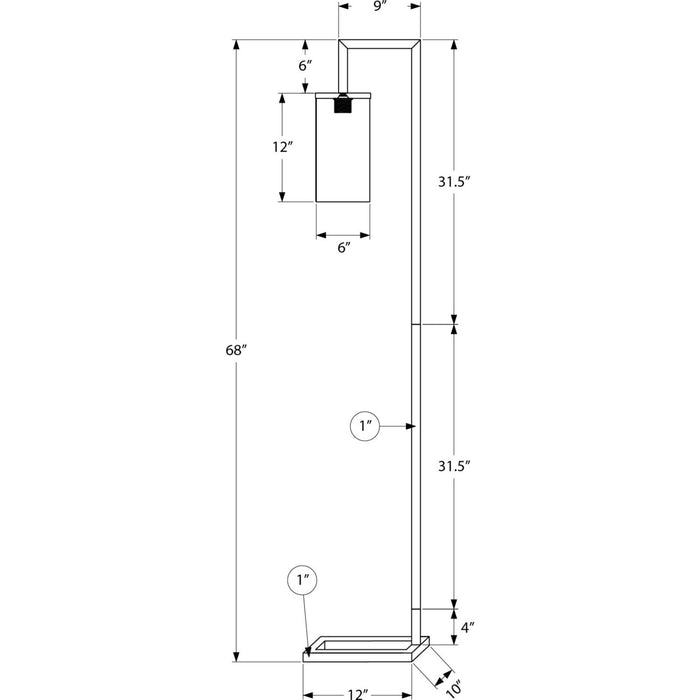 68"H Floor Lamp Metal base