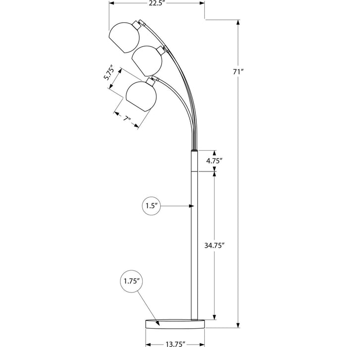 71"H Floor Lamp Metal base