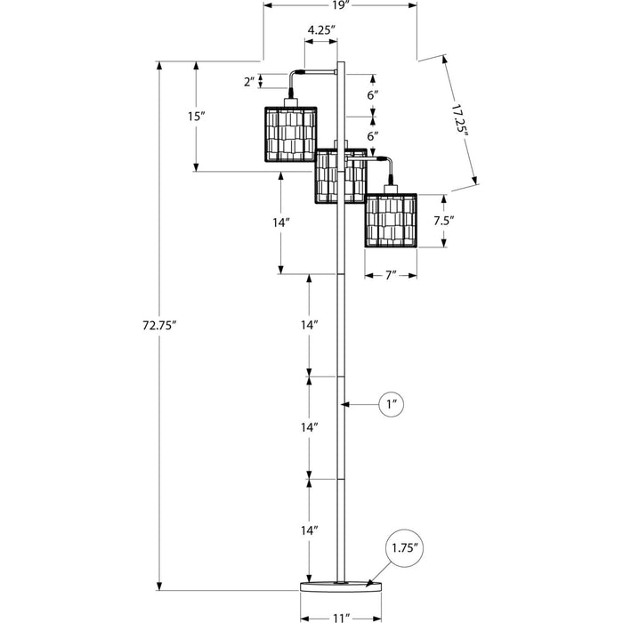 73"H Floor Lamp Metal base