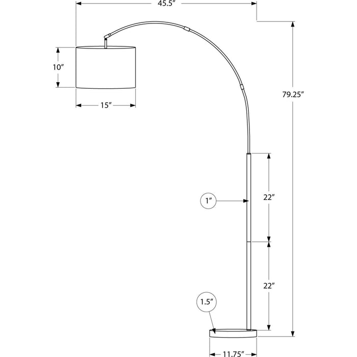 79"H Arc Floor Lamp Metal base
