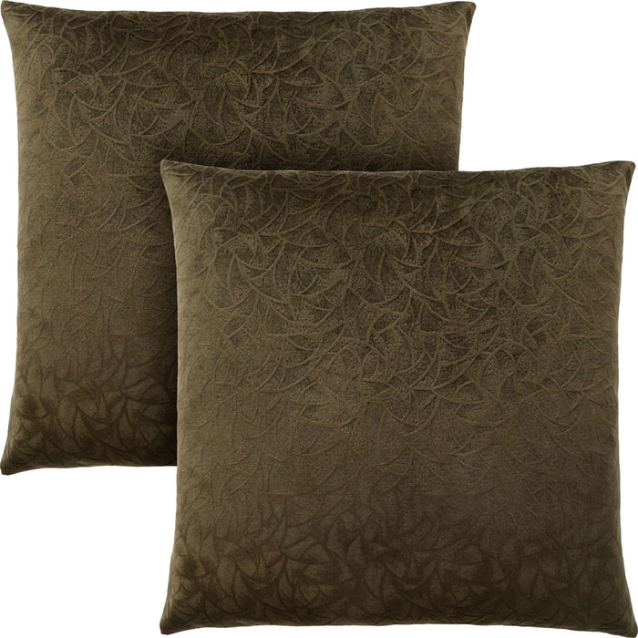 Accent pillow - 18" x 18" - Floral velvet - (Set of Two)