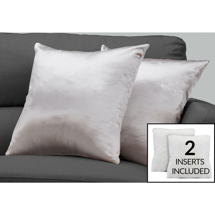 Accent pillow - 18" x 18" - Satin - (Set of Two)