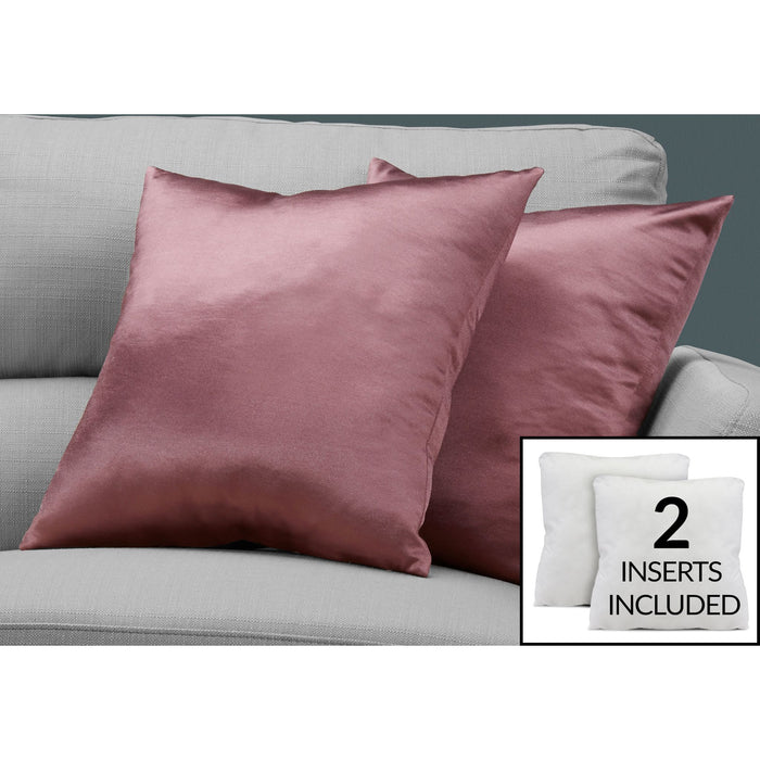 Accent pillow - 18" x 18" - Satin - (Set of Two)