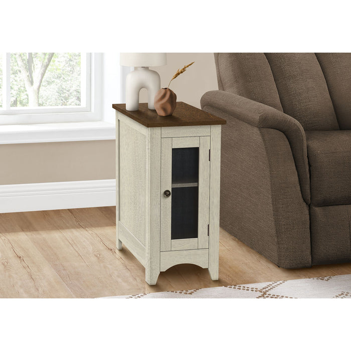 Accent Table - Antique White/Espresso Veneer