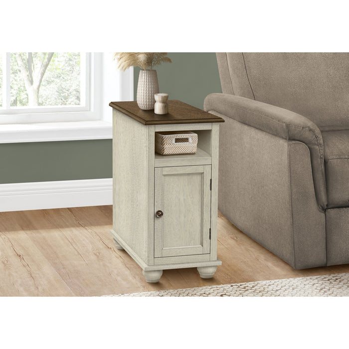 Accent Table - Antique White/Espresso Veneer