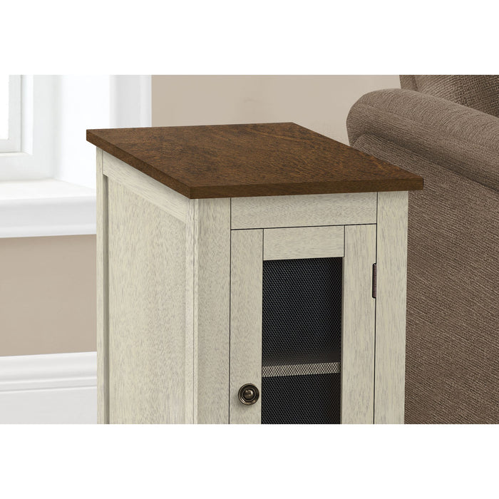 Accent Table - Antique White/Espresso Veneer